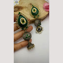 FS Collection Pearl And Pota Stone Jhumki Earrings