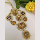 FS Collection Multi Color Necklace With Pearl And Kundan