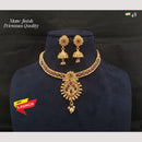 FS Collection Matte Finish Brass Necklace Set Embellished with Vibrant Pota Stones