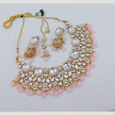 FS Collection Kundan Necklace Set with Pearls & Beaded Detailing