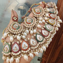 FS Collection The Pearl Drop Trendy Necklace Set with Modern Glam