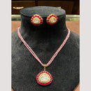 FS Collection Trendy Beaded Necklace Set with Unique Pota Stone Embellishments
