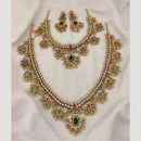 FS Collection Traditional Pearl and Pota Stone Necklace Combo for Every Celebration