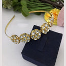 FS Collection Gorgeous Pota Stone & Kundan Hair Band The Perfect Hair Statement
