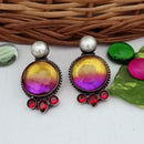 FS Collection Elegant Crystal Stone And Pearl Dangle Earrings for Women & Girls