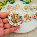 FS Collection Elegant Pota Stone And Pearl Dangle Earrings for Women & Girls