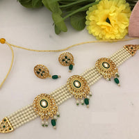 FS Collection Enthic Austrian And Pearl Choker Necklace Set For Every Occassion