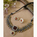 FS Collection Traditional Oxidised Choker Necklace Set For Navratri And Garba Night