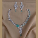 FS Collection Sparkling American Diamond Necklace Set For Party Wear