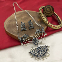 FS Collection Designer Long Oxidised Necklace Set for Garba And Dandia Night