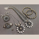 FS Collection Beautiful Oxidised Two Tone Jewellery Combo Set For Navratri Occassions