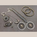 FS Collection Beautiful Oxidised Two Tone Jewellery Combo Set For Navratri Occassions