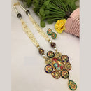 FS Collection Ethnic Handpainted Radha Krishna Designer Meenakari Long Necklace Set 