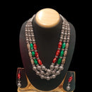 FS Collection Heritage Style Oxidised Multi Layer Necklace Jewelry Set for Garba & Folk Dance