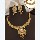 FS Collection Exquisite Pota Stone Necklace Set with Beautiful Meenakari Work for Special Occasions