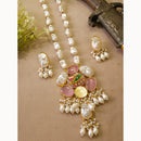 FS Collection Modern Look Mother Of Pearl Stone Necklace Set For Special Occassions