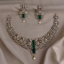FS Collection Sparkling American Diamond Necklace Set For Party Wear