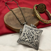 FS Collection Unique Oxidised Pendent Necklace Set Perfect For Navratri And Garba