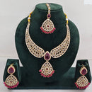 FS Collection Shimmering Crystal Stone And Pearl Necklace Set
