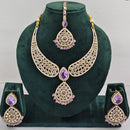 FS Collection Shimmering Crystal Stone And Pearl Necklace Set
