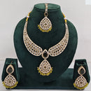 FS Collection Shimmering Crystal Stone And Pearl Necklace Set