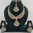 FS Collection Shimmering Crystal Stone And Pearl Necklace Set