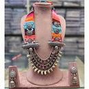 FS Collection Designer Oxidised Navratri Special Long Necklace Jewellery Set