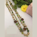 FS Collection Enthic Long Mala Necklace With Nugget Beads And Pearl 