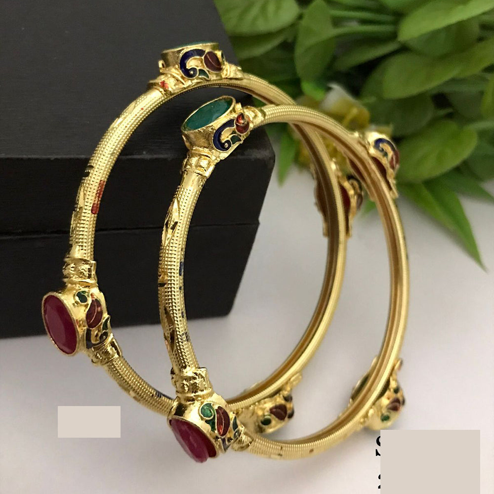 FS Collection Traditional Pota Stone Bangles Set For All Occassions  