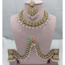 FS Collection Glamorous Crystal Beads With Pearl Necklace Set