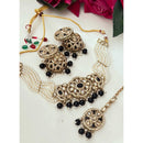 FS Collection Elegant Glow Crystal Stone And Pearl Necklace Set