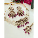 FS Collection Elegant Glow Crystal Stone And Pearl Necklace Set