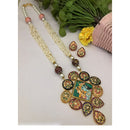 FS Collection Modern Fusion Pota Pearl And Beads Long Necklace Set