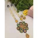 FS Collection Modern Fusion Pota Pearl And Beads Long Necklace Set