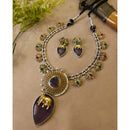 FS Collection Radiant Designer Pota Stone Necklace Set