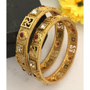 FS Collection Classic Elegance Pota And Kundan Stone Bangle Set