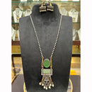 FS Collection Royal 2 Tone Pota Stone And Pearl Long Necklace Set