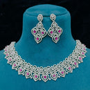 FS Collection Designer American Diamond Necklace Set