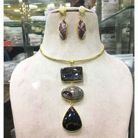 FS Collection Designer Multi-Stone Statement Necklace Set