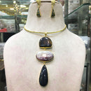 FS Collection Designer Multi-Stone Statement Necklace Set