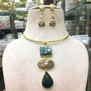 FS Collection Designer Multi-Stone Statement Necklace Set