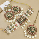 FS Collection Elegant Crystal Stone Pearl Choker Necklace Set