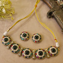 FS Collection Trendy Pota Stone And Pearl Choker Necklace Set 