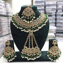 FS Collection Royal Crystal Stone And Pearl Statement Necklace Set