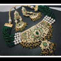 FS Collection Heritage Style Pota Stone Pearl Choker Necklace Set