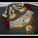 FS Collection Heritage Style Pota Stone Pearl Choker Necklace Set