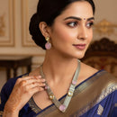 FS Collection Elegant 2-Tone Plated Pota Stone Necklace Set