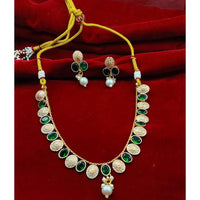 FS Collection Sparkling Pota Stone And Meenakari Elegance Necklace Set