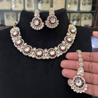 FS Collection Polki Kundan Stone Designer Necklace Set