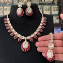 FS Collection Polki Kundan Stone Designer Necklace Set